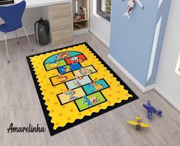 Tapete Infantil Amarelinha Decoração 100x140 Antiderrapante