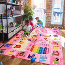 Tapete infantil B BENRON 183x274cm antiderrapante rosa educacional