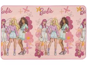 Tapete Infantil Barbie Flores para Quarto Retangular Dupla Face Mattel Recreio Jolitex
