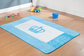 Tapete Infantil Big Premium - 120 cm x 74 cm - Coroa Real - Azul Turquesa