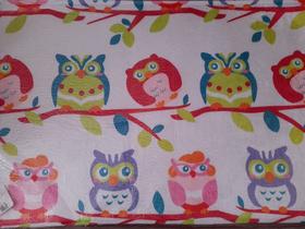 Tapete infantil corujinha coruja macio 80x50 cm