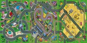Tapete Infantil Criança Grande Pista Carrinho Carros 2X1M