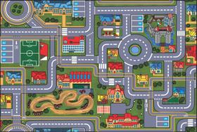 Tapete Infantil Criança Grande Pista Carrinho Hot 120X80Cm