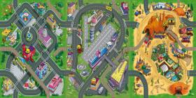 Tapete Infantil Criança Grande Pista Carrinho Hot 2X1M Lona