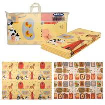 Tapete Infantil de Atividades Dupla Face Dobrável MC924 Mega Compras Educativo, Antiderrapante e Portátil para Bebês e Crianças