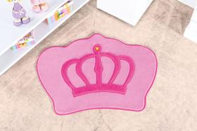 Tapete Infantil De Pelúcia Para Quarto Coroa Princesas Rosa