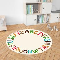 Tapete Infantil Decorativo, Redondo, 90cm - Alfabeto Colorido Tapete Infantil Decorativo, Redondo, 90cm - Alfabeto Colorido