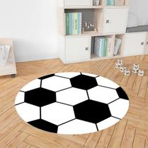 Tapete Infantil Decorativo, Redondo, 90cm - Bola de Futebol Tapete Infantil Decorativo, Redondo, 90cm - Bola de Futebol