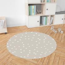Tapete Infantil Decorativo, Redondo, 90cm - Estrela Cinza Tapete Infantil Decorativo, Redondo, 90cm - Estrela Cinza