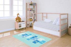 Tapete Infantil Decorativo, Retangular 1,00 X 1,30 - Amarelinha Azul