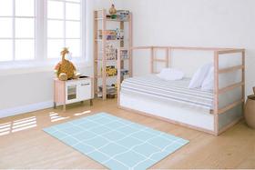 Tapete Infantil Decorativo, Retangular, 1,00m X 1,30m - Grid Azul Tapete Infantil Decorativo, Retangular, 1,00m X 1,30m - Grid Azul