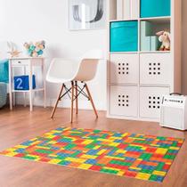 Tapete Infantil Divertido Atividades Emborrachado Comfort Blocos 130x100cm