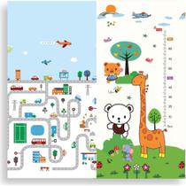Tapete Infantil Dupla Face Emborrachado Dobrável 1,20 x 1,80m Primeiro Passos Bebê 2 meses+ c/ Bolsa
