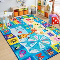 Tapete infantil educacional Chicrug 183x274 cm, tapete antiderrapante