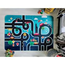 Tapete Infantil Emborrachado Antiderrapante Divertido 90cmx125cm City