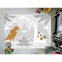 Tapete Infantil Emborrachado Antiderrapante Divertido 90cmx125cm Dino Clear