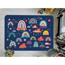 Tapete Infantil Emborrachado Antiderrapante Divertido 95cmx130cm Rainbows Colors