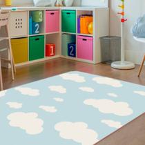 Tapete Infantil Estampa Nuvens Antiderrapante e Antialérgico 1,0 x 1,4 Metros Casa Dona