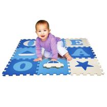 Tapete Infantil Eva Vogais Menino Azul - 9 Placas 33x33cm - Nig Brinquedos Tapete Infantil Eva Vogais Menino Azul - 9 Placas 33x33cm - Nig Brinquedos