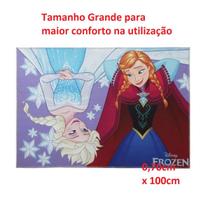 Tapete Infantil Frozen Ana Elza Grande Sala Quarto Presente Menina Lindo 70cm X 1,00M Jolitex