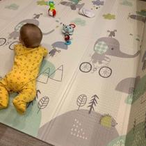 Tapete Infantil Grande 2mx1,5m Tatame Térmico de Atividades Impermeável Antiderrapante Dupla Face p/ Bebês Crianças Inverno Verão