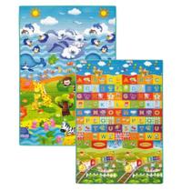 Tapete Infantil Impermeável Dupla Face Abc Leão Ibimboo