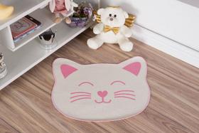 Tapete Infantil Natural Formato de Gato Rosa 56X64CM