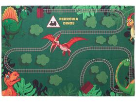 Tapete Infantil para Quarto Antiderrapante - Retangular 70x100cm Joy Dinossauro Jolitex