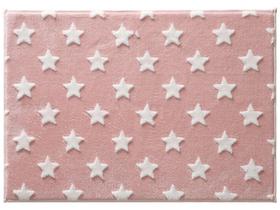 Tapete Infantil para Quarto Antiderrapante - Retangular 70x100cm Mimo Estrela Rosa Jolitex