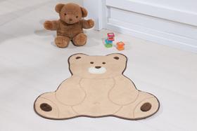 Tapete Infantil Pelúcia Para Quarto Formato Urso Fofo Bege