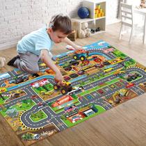 Tapete Infantil Pista De Carrinhos 80x70cm Cidade Hot Brincar Diversão Presente