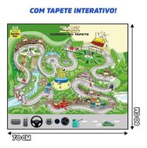 Tapete Infantil Pista De Corrida C/ Acessorios + Carrinhos