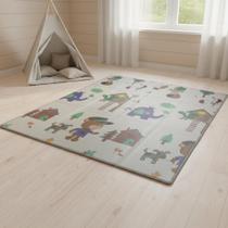 Tapete Infantil Premium Dupla Face 1,80x1,60m - Antiderrapante, Dobrável e Ideal para Atividades