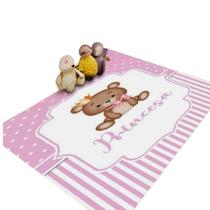 Tapete Infantil Quarto Criança Grande Emborrachado Antiderrapante Macio Menino Menina Urso Principe