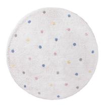 Tapete Infantil Tapis Redondo Confete Branco 1,20m Tapete Infantil Tapis Redondo Confete Branco 1,20m