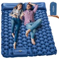 Tapete inflável PowerLix Double Camping com almofada de dormir de 9 cm
