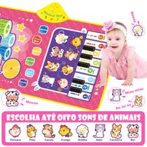 Tapete Interativo Brinquedo Educativo Musical para Bebês com Sons de Animais e Tambores