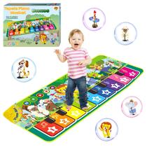 Tapete Interativo Musical Bichos Com Sons De Animais Teclado Infantil Estímulo Sensorial