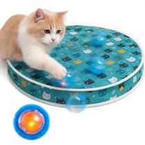 Tapete interativo para brinquedos para gatos com bolas de movimento e luzes LED