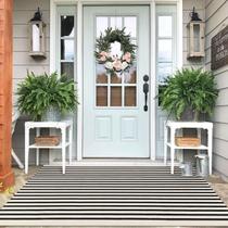 Tapete IOHOUZE Preto Bege Listrado 120x180cm Exterior Interior