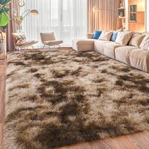Tapete Isdook Soft Shaggy Fluffy tingido de marrom 150x210cm Tapete Isdook Soft Shaggy Fluffy tingido de marrom 150x210cm