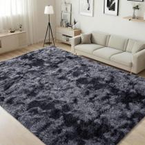 Tapete ISEAU 122x183 cm Soft Shaggy Dark Grey Lavável à Máquina