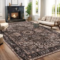 Tapete ISEAU 122x183cm vintage antiderrapante, de pêlo baixo, lavável