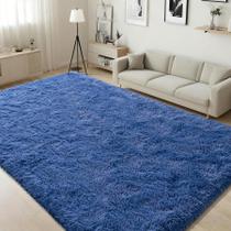 Tapete ISEAU Soft Fluffy Antiderrapante 91x152 cm Light Navy