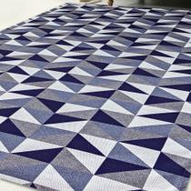 Tapete Jacquard Dallas 2,00 m x 3,00 m antiderrapante - Azul Marinho