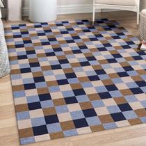 Tapete Jacquard Emborrachado 2,00M X 3,00M Pixel Marinho