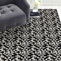 Tapete Jacquard Madrid 1,35 m x 1,00 m antiderrapante - Preto - REDECOR