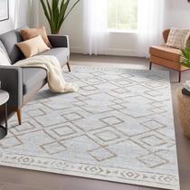 Tapete jinchan 122x183cm Marroquino 4x6 Taupe Antiderrapante Low-Pile Tapete jinchan 122x183cm Marroquino 4x6 Taupe Antiderrapante Low-Pile
