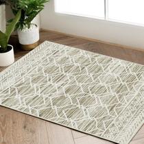 Tapete jinchan Moroccan 61x91 cm Taupe Geométrico Antiderrapante Tapete jinchan Moroccan 61x91 cm Taupe Geométrico Antiderrapante
