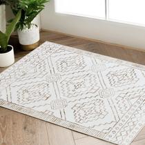 Tapete Jinchan Moroccan Entryway 60x90cm Taupe lavável à máquina Tapete Jinchan Moroccan Entryway 60x90cm Taupe lavável à máquina